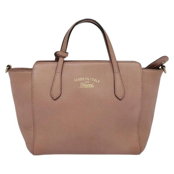 GUCCI Hand Bag Leather 2way Pink Gold 368827 Auth - Picture 7 of 16